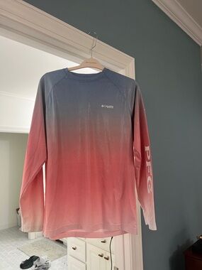 Columbia Ombre Long Sleeve Performance Shirt - Blue & Coral